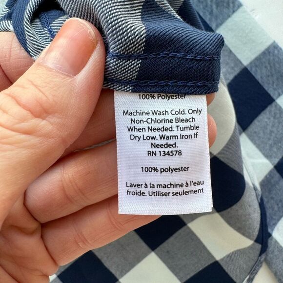 Vineyard Vines Relaxed Carmel Buffalo Check Performance Flannel Button Down Sz 0 - Picture 12 of 14